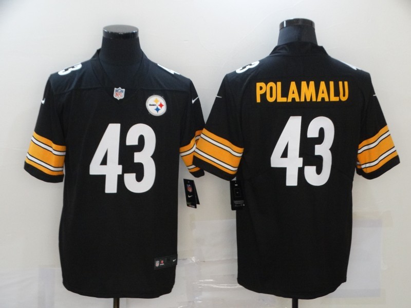 Men's Pittsburgh Steelers Troy Polamalu #43 Black Jersey